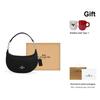 Coach Payton 21 Classic Monogram Zipper Closure Faux Leather Half Moon Bag Women Handbags Black CN011-SVDTV