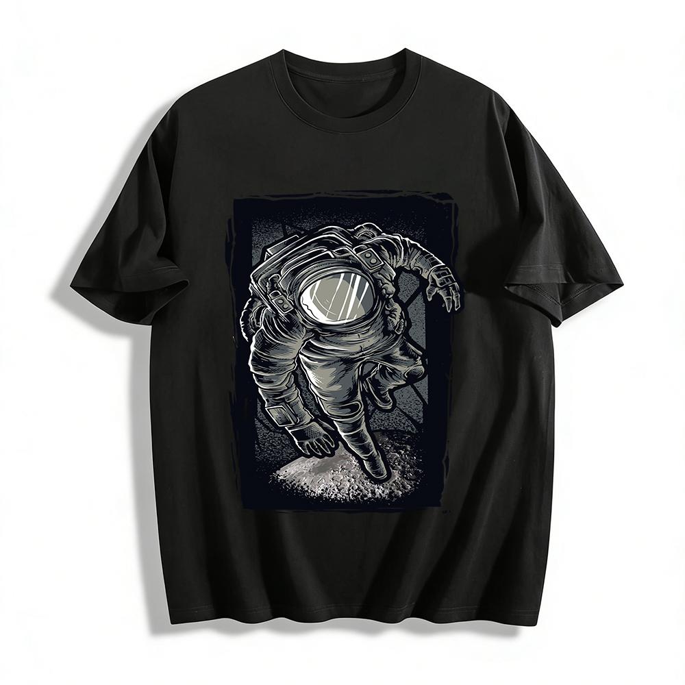 

Vintage Astronaut Moon Walk Printed Short Sleeve T-Shirt Pure cotton T-shirt XXS