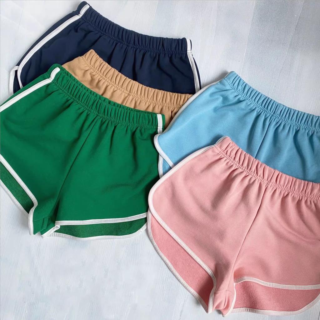 Women's High Waist Athletic Shorts Contrast Stripe Loose Fit Hot Pants Summer Yoga Running Casual Loungewear Sweat Shorts