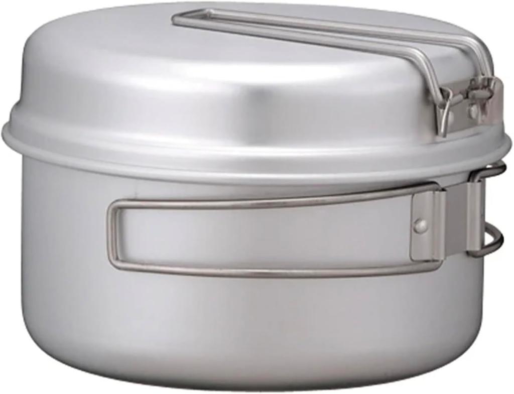 Snow Peak Aluminum Personal Cookware Cooking Solo Shallow with Frying Outdoor Emergency Set Utensils, Use, Type, Bag, Pot, Pan, Camping, Hiking,