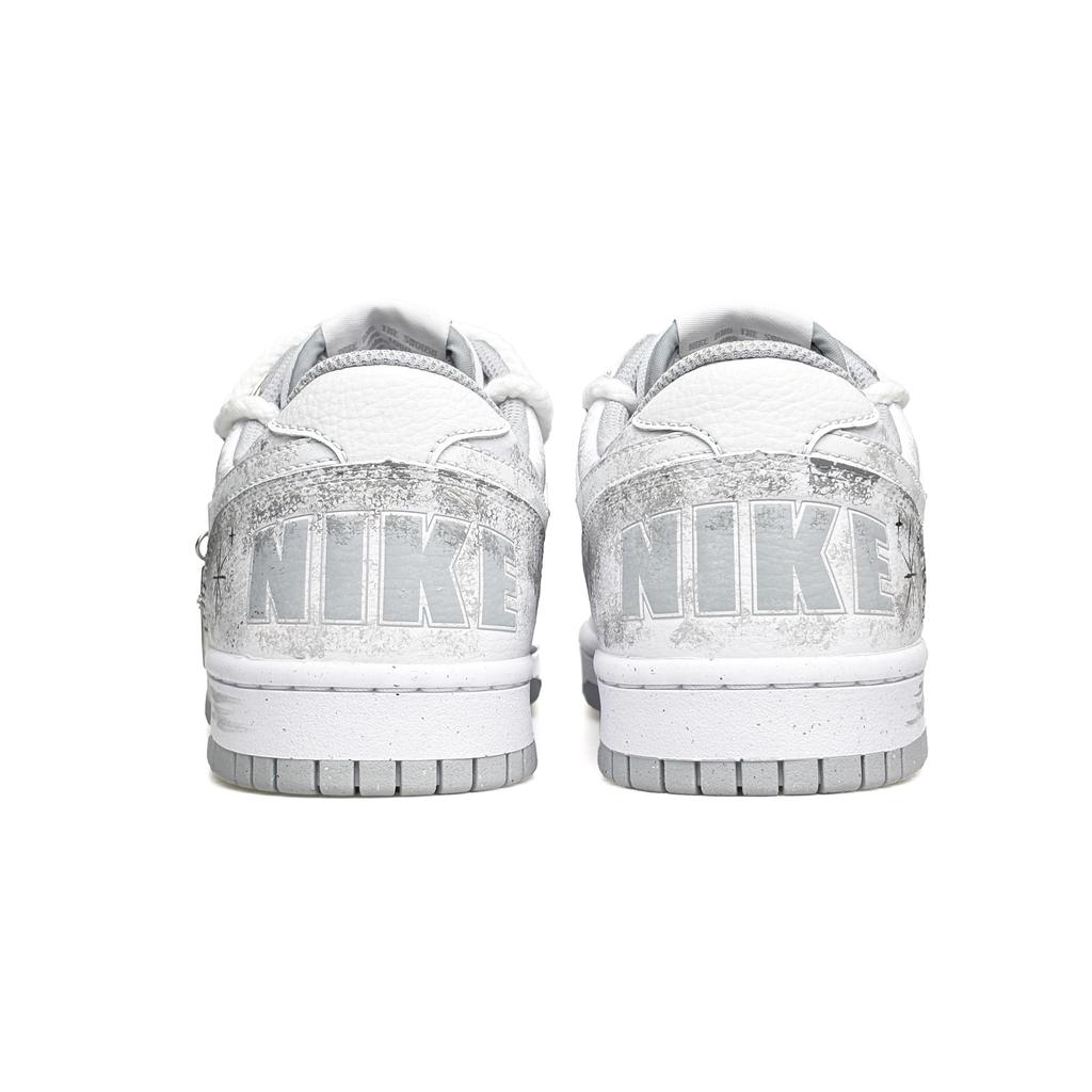 Nike Dunk WAO PU Synthetic Leather Abrasion Resistant Height Increasing Low top Skateboard Shoes Men's White Gray 355152-106(Team531-BOX)