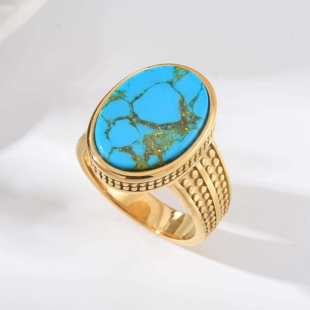 Natural tiger's eye stone rings and trendy black onyx rings are made of 316L stainless steel with 18k gold plating.