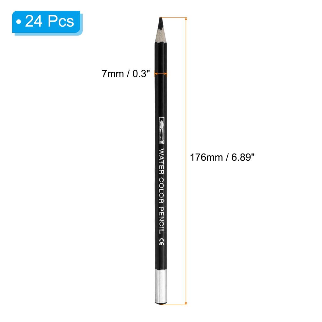PATIKIL Colored 24 Pencils for and Black Water-Soluble Pencils, Water-Soluble Blending, Coloring, Sketching, Painting,