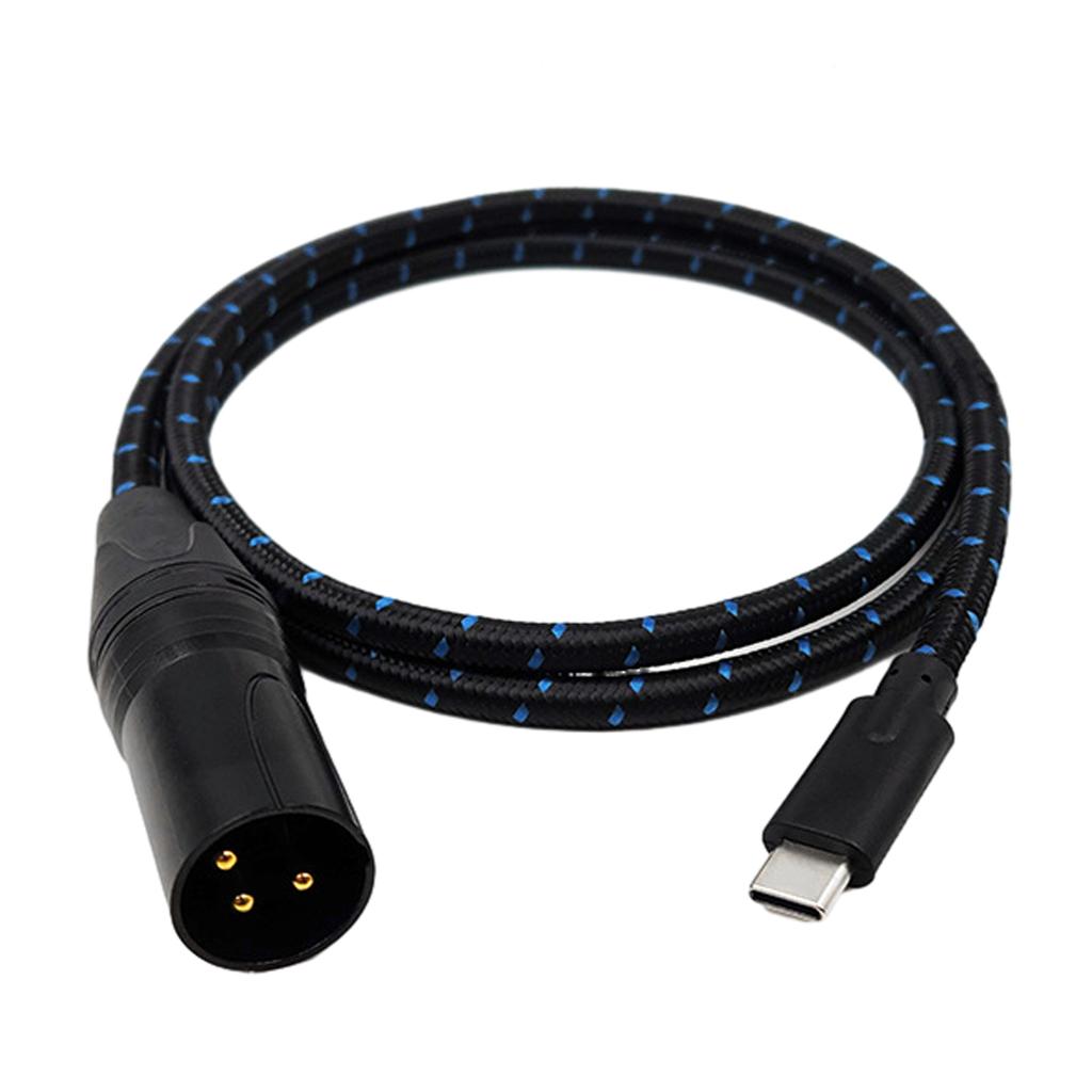 Type C to XLR Cable Nylon Braided Cord Reliable Connections Cord Exceptional Sound Suitable for Smartphones & Tablet