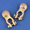 2Pcs M8 M10 Car Battery Terminal Wire Clamps Brass Positive Negative Top Post Connectors Battery Terminal Clips