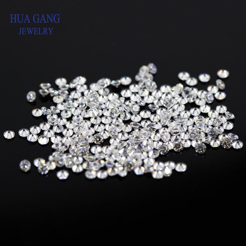 5A Small Size 0.6~2.5mm Cubic Zirconia Gems Beads Round White Cubic Zirconia Stones Round Brilliant Cut Loose CZ Stones