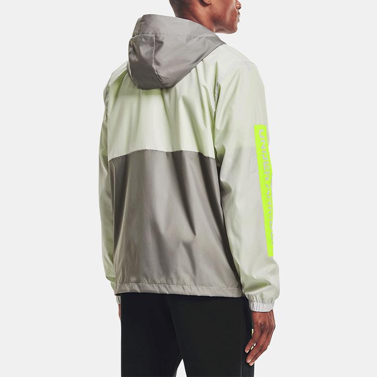 Under Armour Summit Series Color Block Protective Hooded Logo Jacket Men Jacket Haze-Gray 1366224-014