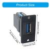 Two Sideds USB 3.0 Square Flush Mount Adapter 5Gbps Charging Port Back Front Access For Computers Externals Drive