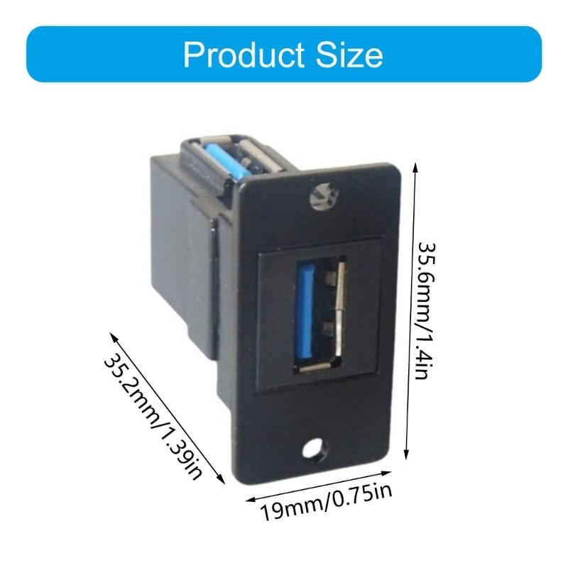 Two Sideds USB 3.0 Square Flush Mount Adapter 5Gbps Charging Port Back Front Access For Computers Externals Drive