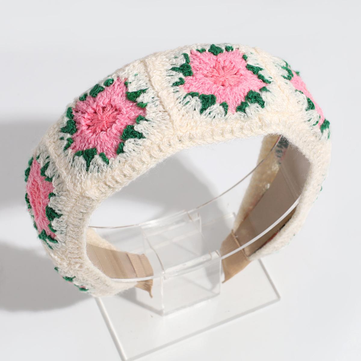 BELLEWORLD Sweet Handmade Braided Flower Headband Fashion Boho Floral Woven Hair Band For Women Daily Party Hair Accessories