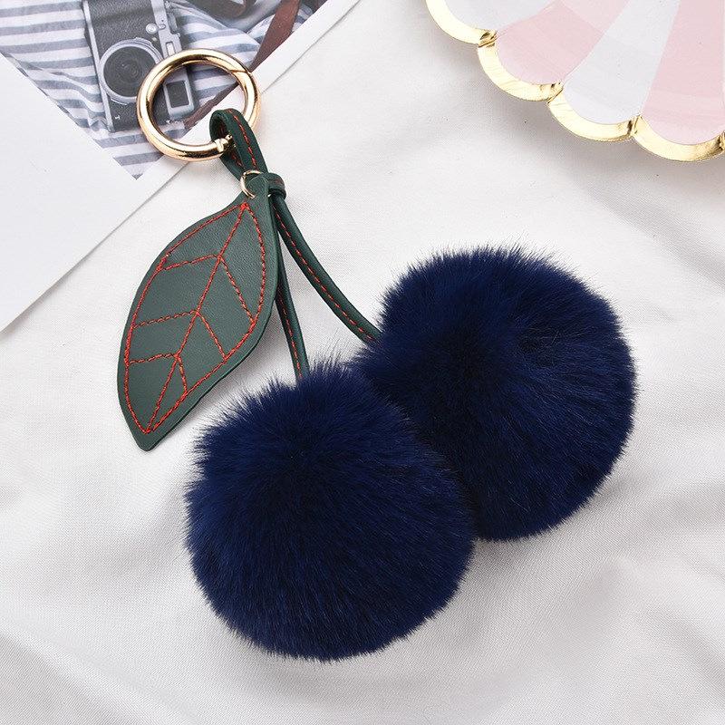 Plush Cherry Faux Mink Fur Keychain & Bag Charm