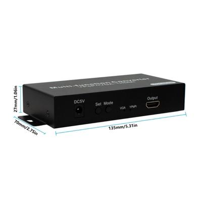 Tragbarer YPbPr VGA Konverter unterstützt 720p50 720p60 1080p50 1080p60 Auflösung Einfaches Umschalten mit Netzteil