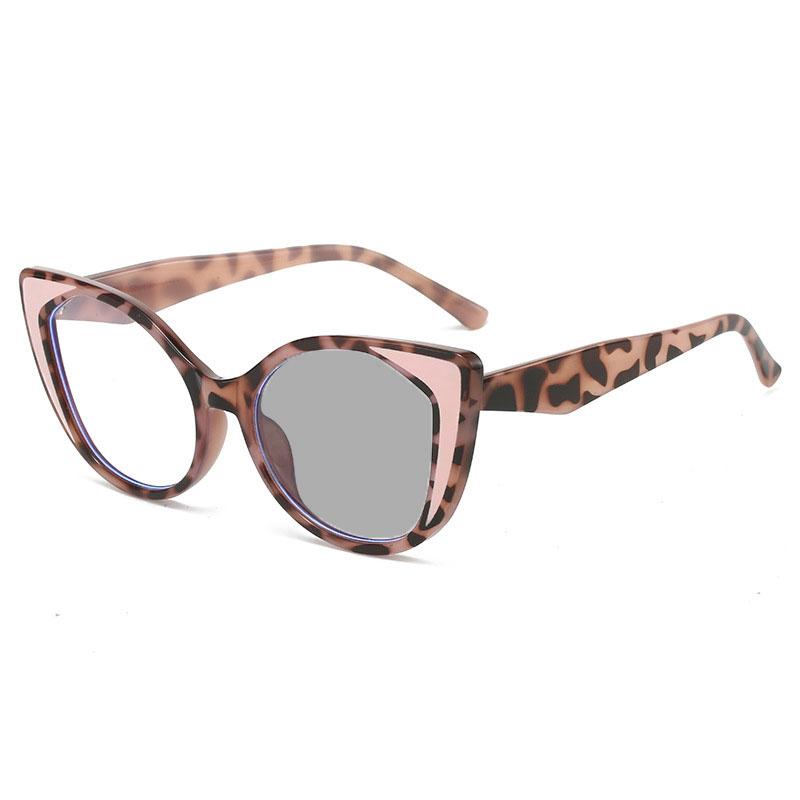 Luxury Designer Triangle Cat Eye Photochromic Myopia Glasses Male and Female Anti Blue Light Minus Sight Glasses Diopter To-4.0