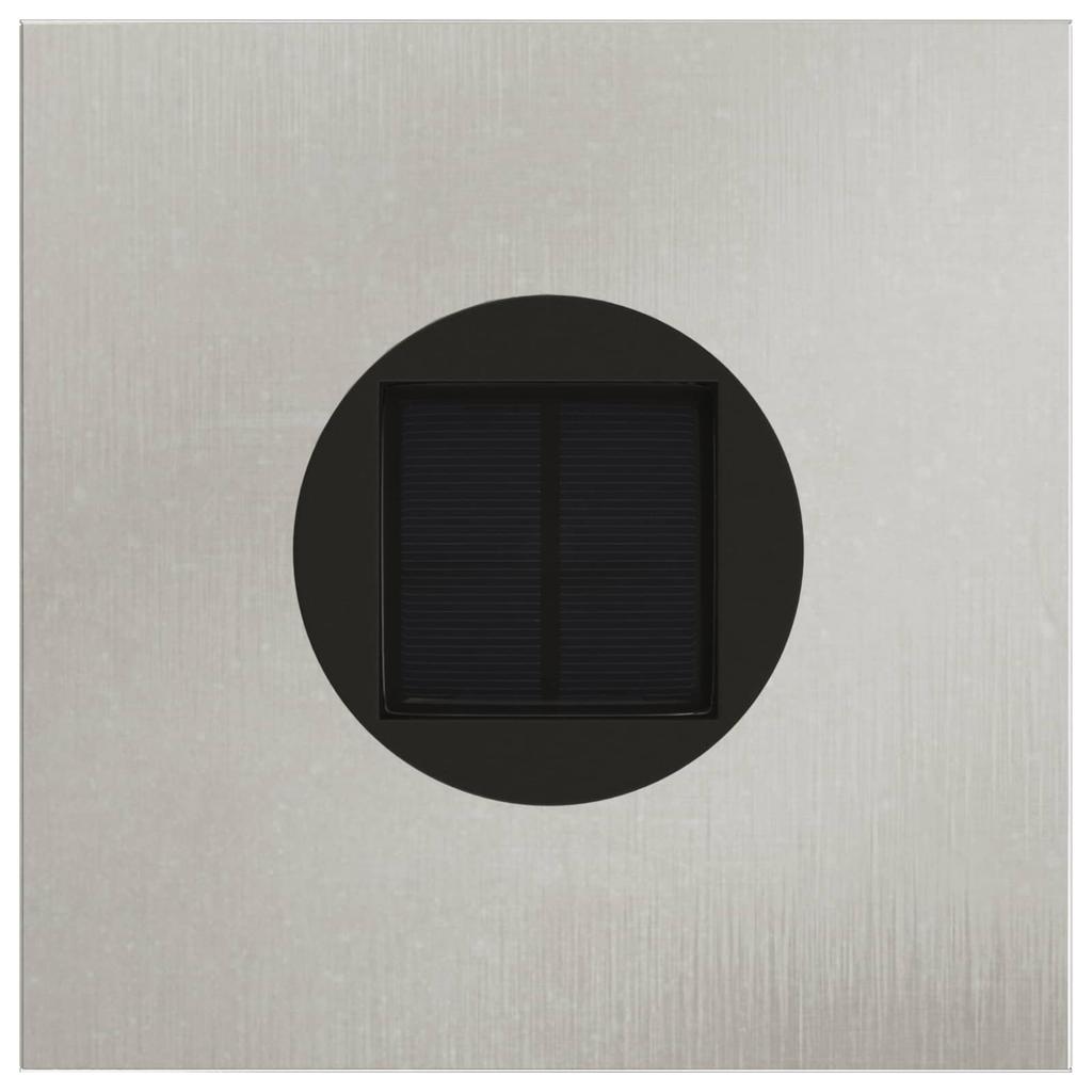 Solar LED Path Light 2 Pcs Silver Stainless Steel