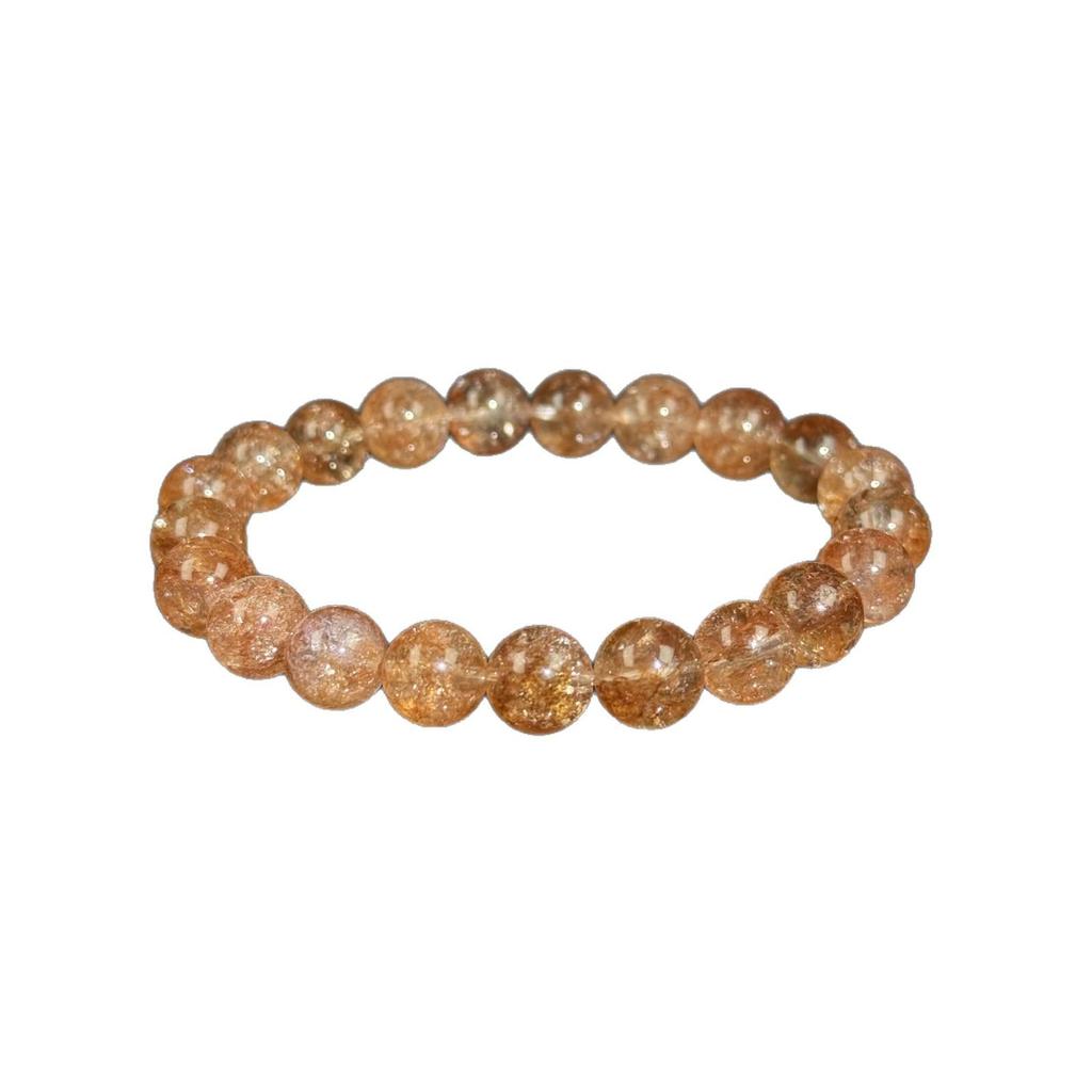 Natural Red Rutilated Quartz Bracelet, 10mm Round Beads, Unisex Crystal Jewelry, Rare Light Luxury
