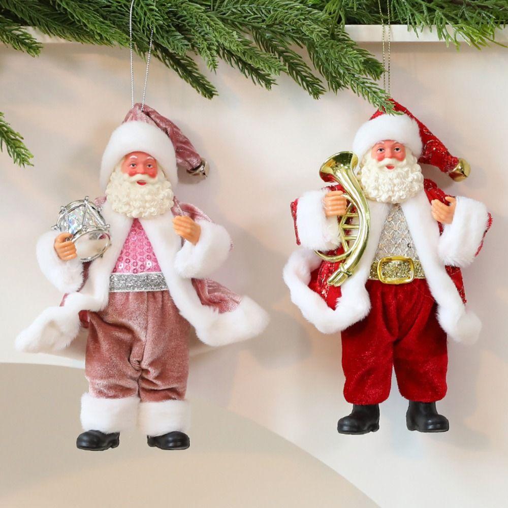 Standing Posture Santa Claus Figurine Cute Christmas Home Decorations  Office Decor
