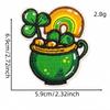 Saint Patrick's Four-Leaf Clover Cartoon Embroidered Patch - Clothing Accessory with Adhesive.
