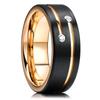 Fashion 8mm Tungsten Wedding Rings For Men Black Brushed Brick Pattern Men Stainless Steel Rings Wedding Jewelry