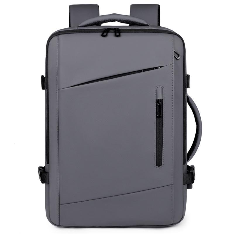 

Мужской деловой рюкзак: Высококлассная, расширяемая, большой вместимости, водоотталкивающая сумка для ноутбука с кожаной пленкой серый