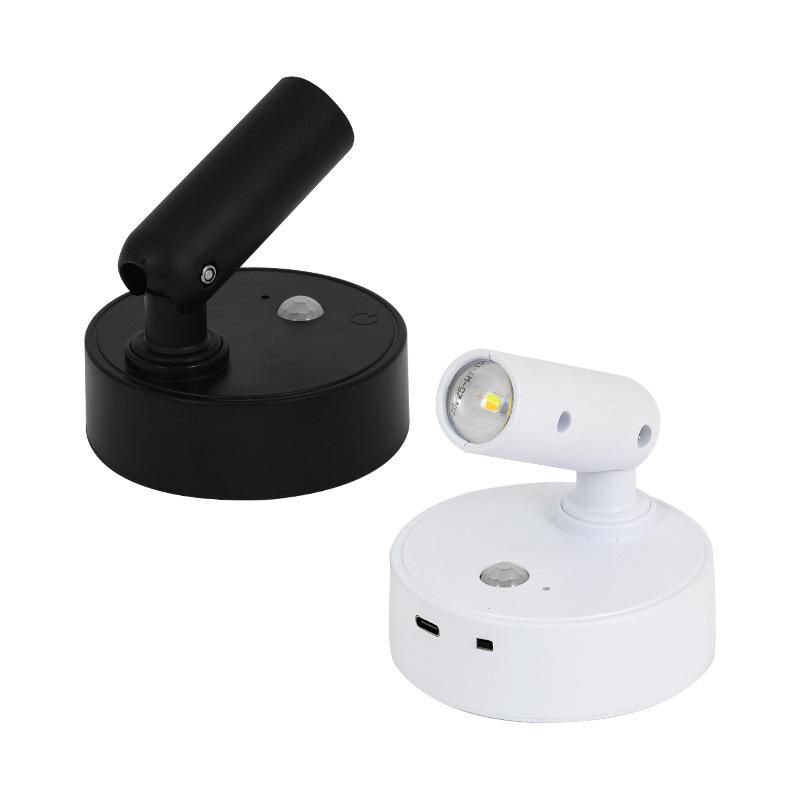 Kabellose LED-Wandleuchte mit verstellbarem Spot, Touch- und Fernbedienung, 3 Lichtmodi, keine Installation erforderlich – Perfekt für Schlafzimmer oder Flur.