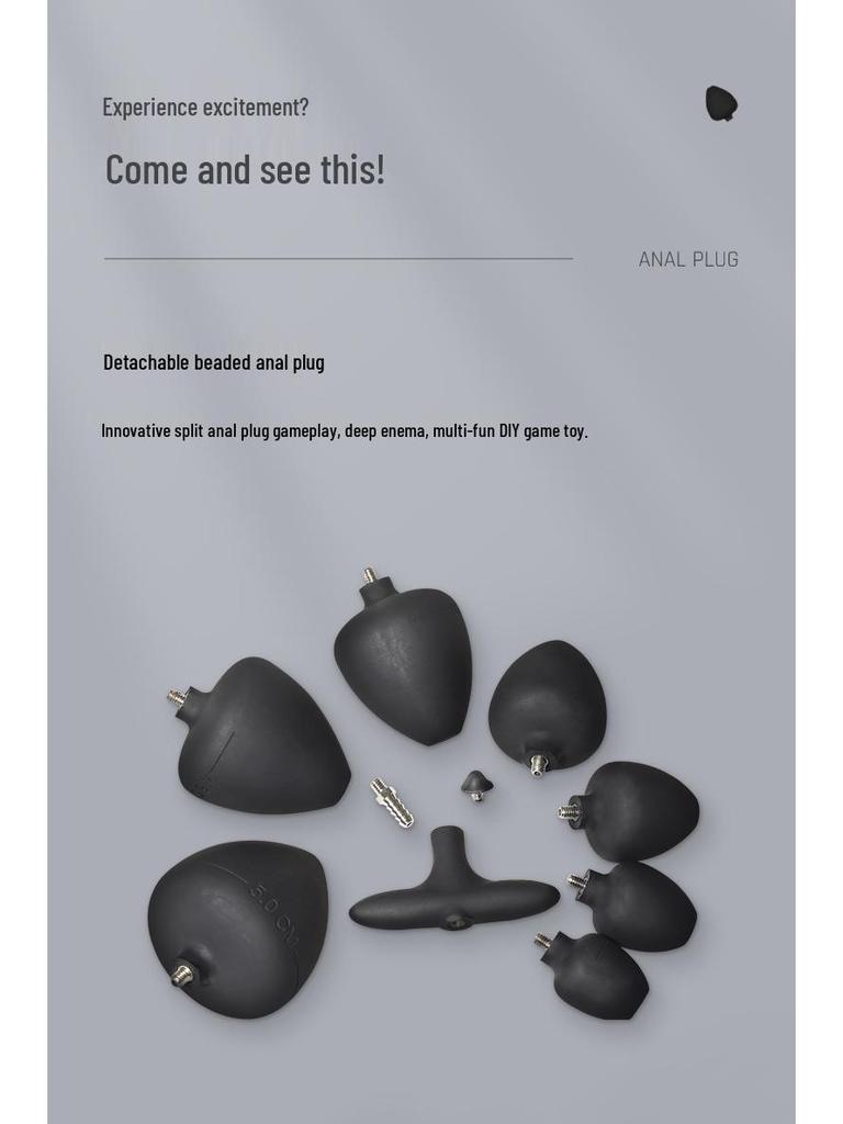 Samantha Silicone Detachable Split Butt Plug with Pull Beads for Adult Self-Stimulation and Shared Use