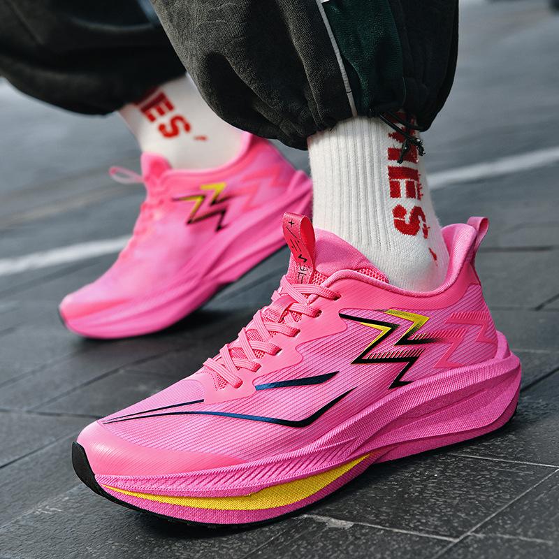 Couple mesh breathable sneakers high quality real explosive carbon board sports racing running shoes fashion versatile trendy shoes