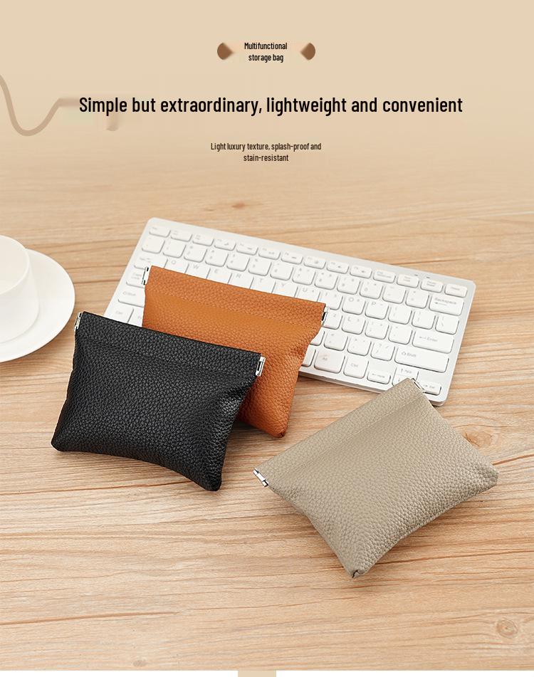 Lychee Pattern Mini Coin Purse: Women's Spring Closure Pouch for Coins, Keys, Cards, and Lipstick.