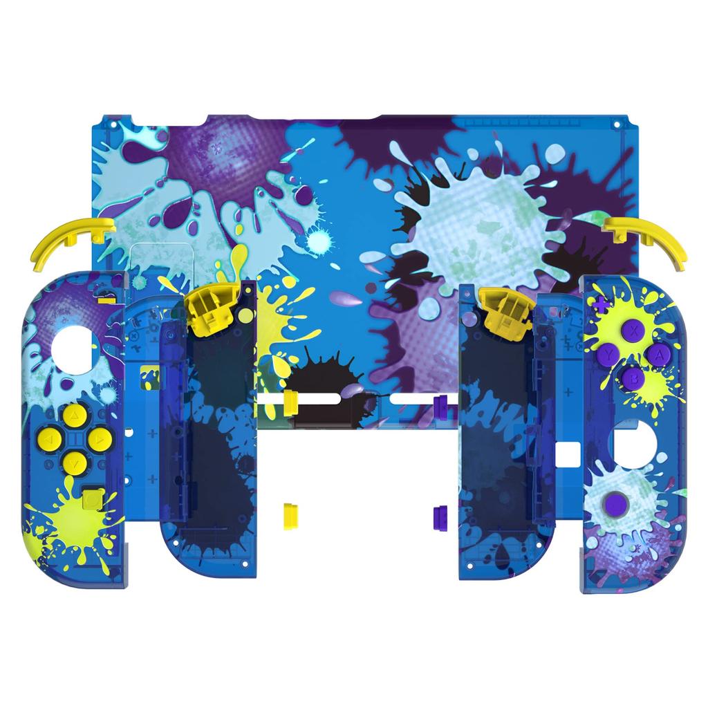 Custom DIY Replacement Case Shell Compatible with eXtremeRate Comes with Patterned Back Holder Handle Controller Full Button Set Switch, Plate,