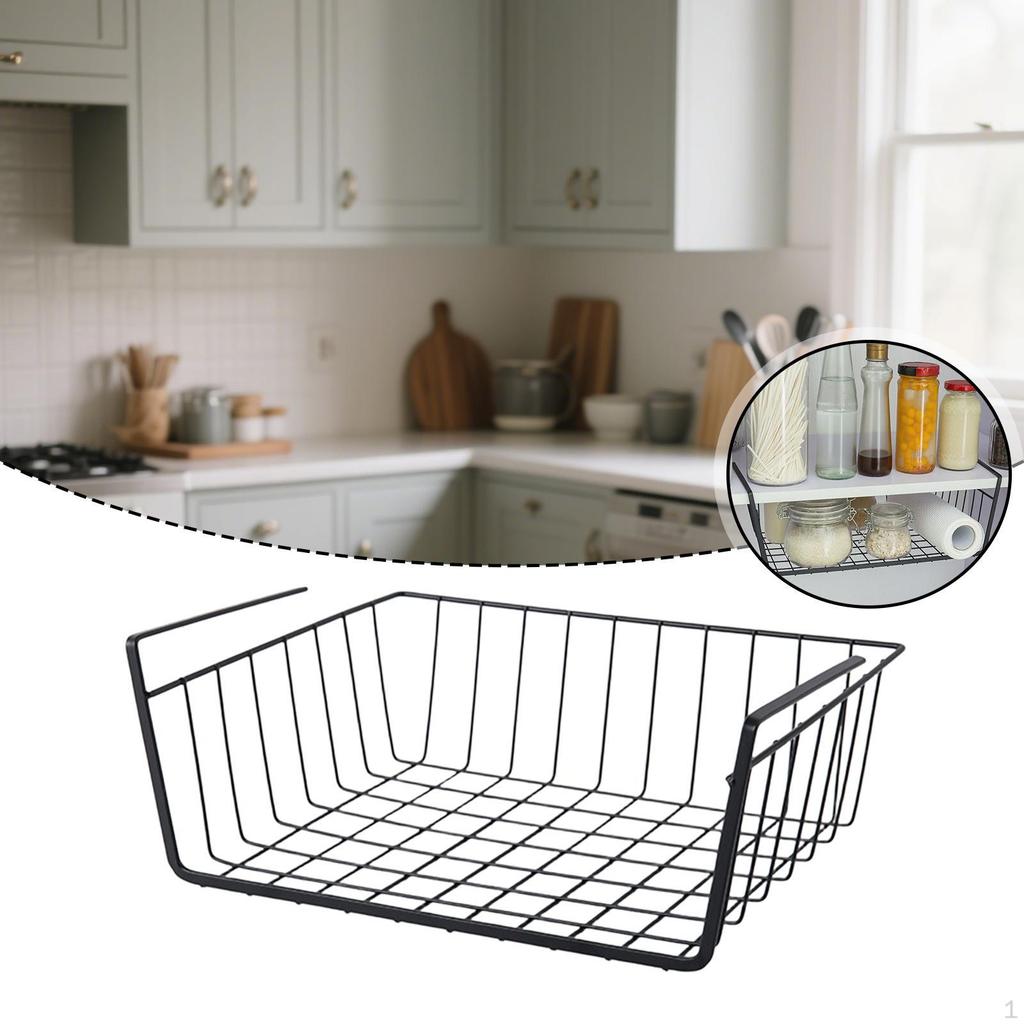 under Cabinet Shelf Basket Spice Holder Metal Sliding Add Extra Space Rack Storage for