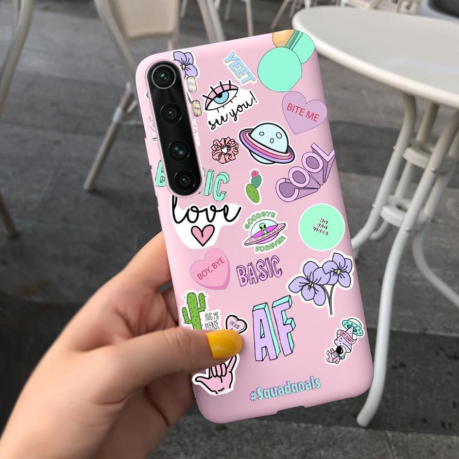 For Xiaomi Mi Note 10 Lite Case 6.47" Fashion Cute Girls Painted Soft TPU Cover For Xiaomi Note 10 Lite MiNote10 Lite Phone Case
