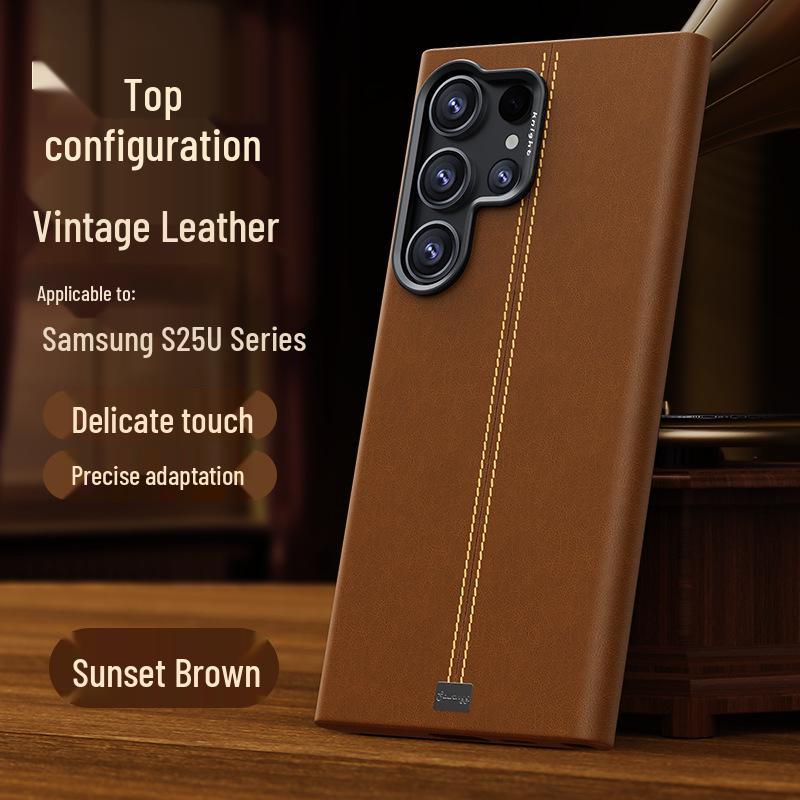 

Premium Retro Oil Wax Leather Case for Samsung Galaxy 25 Ultra/24 Plus - Full Coverage Protective Case Galaxy S24 Ultra