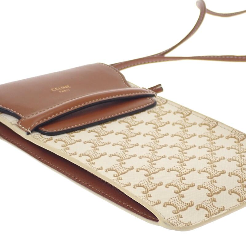 CELINE  10G332CQD Shoulder Bag Tan Lambskin Women