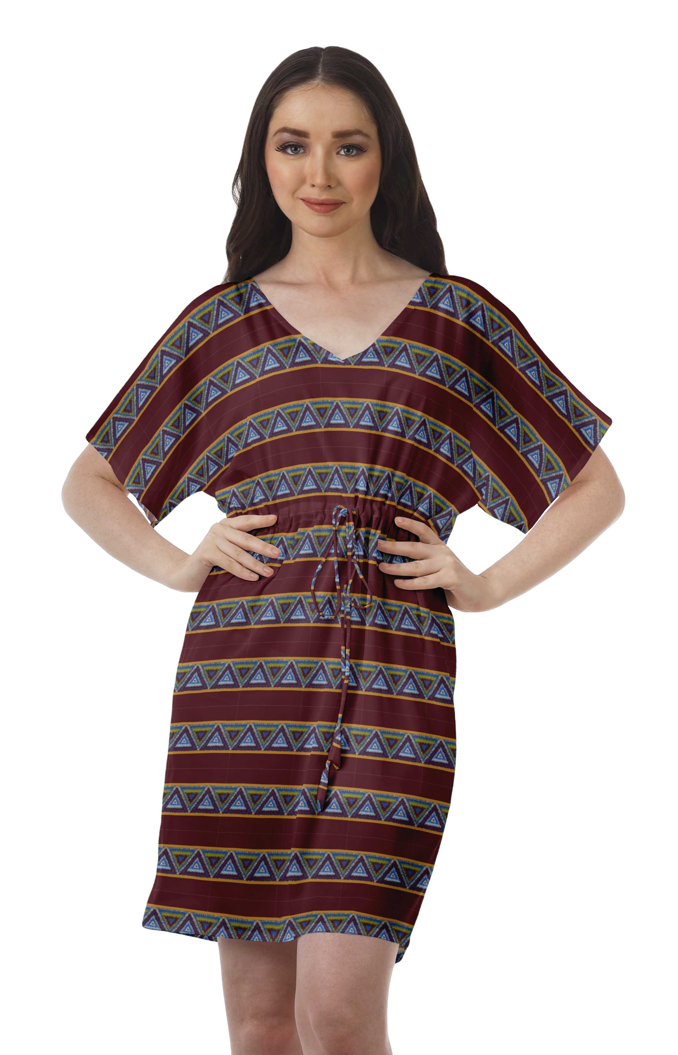 

Moomaya Printed Business Casual Dresses Women Sundress Shorts Women Simple XS червоний