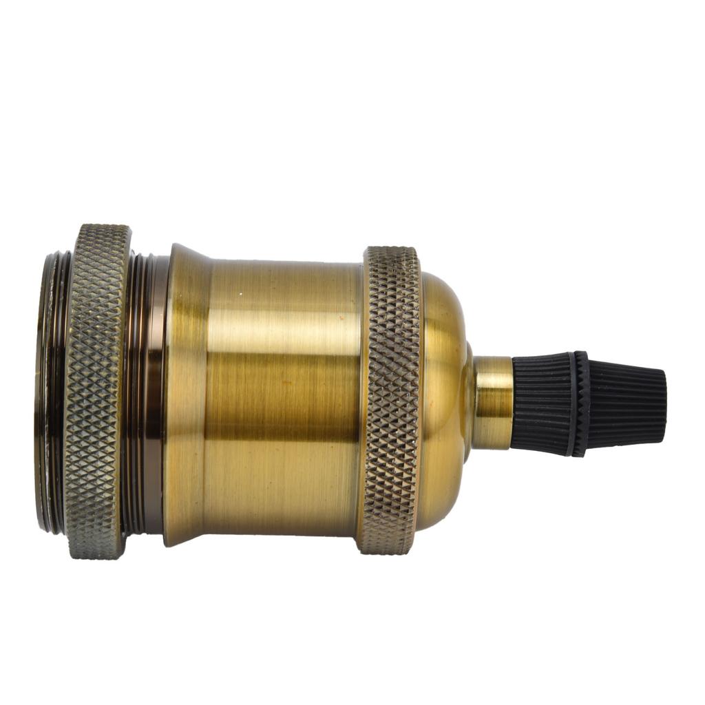 2PCS Vintage Lamp Socket Retro Aluminum Lamp Holder DIY Accessories for E26 27 Vintage BulbsYellow Bronze