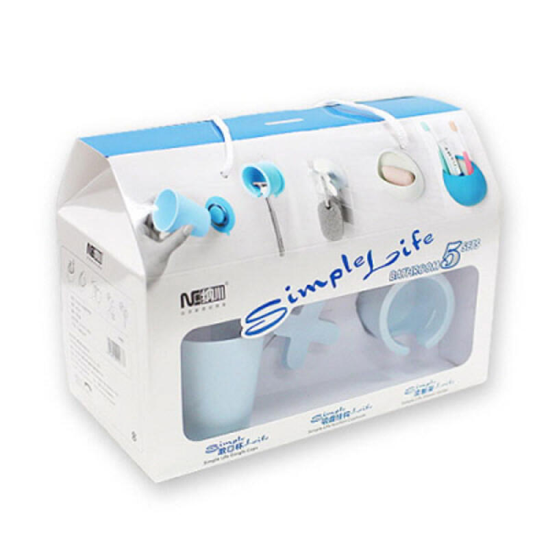 5-in-1 Adsorption Interior Bathroom Storage Blue