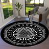 Tree of Life Viking Yggdrasil Valknut Round Carpet Rug for Living Room Bedroom Sofa Decor,Kid Paly Area Rug Non-slip Floor Mat