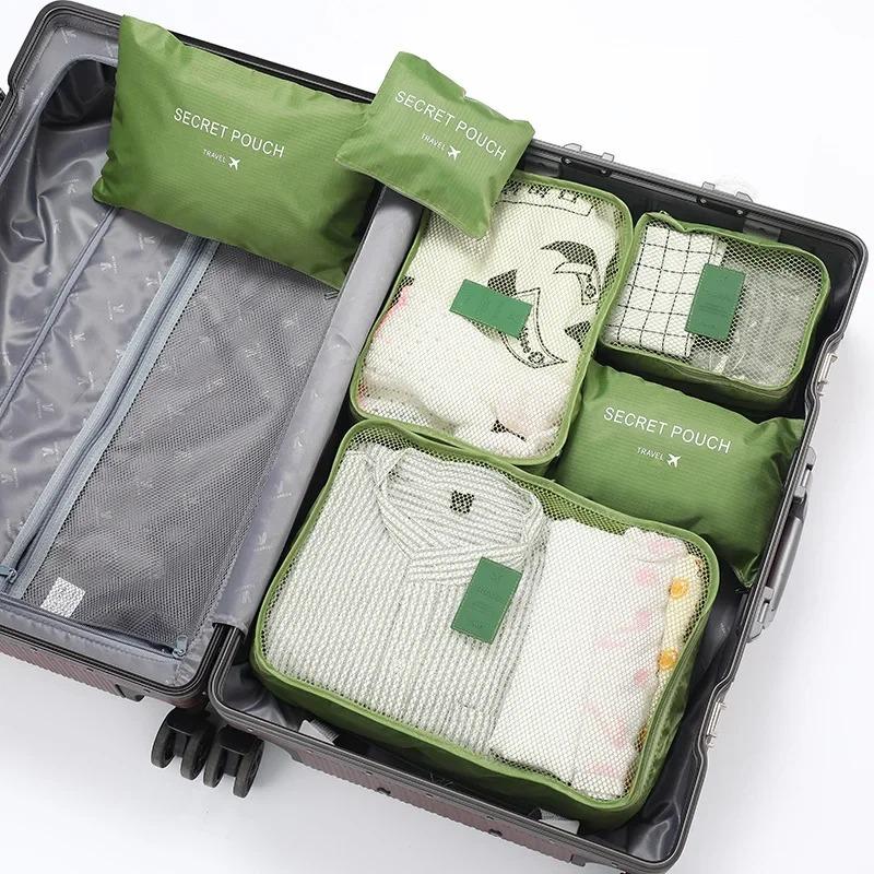 6pcs Set Travel Storage Bags Suitcase Packing Set Storage Cases Portable Luggage Organizer Clothes Shoe Foldable Organizer
