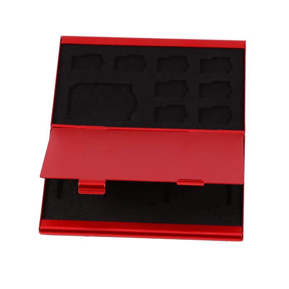 12 Slots Aluminium Box Case For   Card And TF Card Holder(Black)