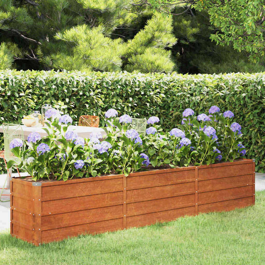 Raised Bed Rustic 240x40x45 cm Corten Steel