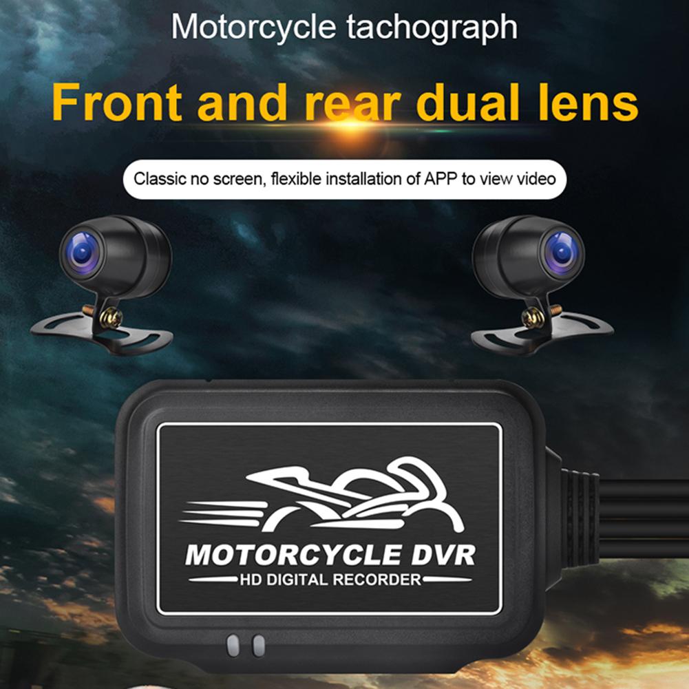 HD 1080P Motorcycle DVR Rear Camera Riding Recorder Box Waterproof Motorcycle Camcorder WiFi GPS Parking Monitor APP Mirrolink