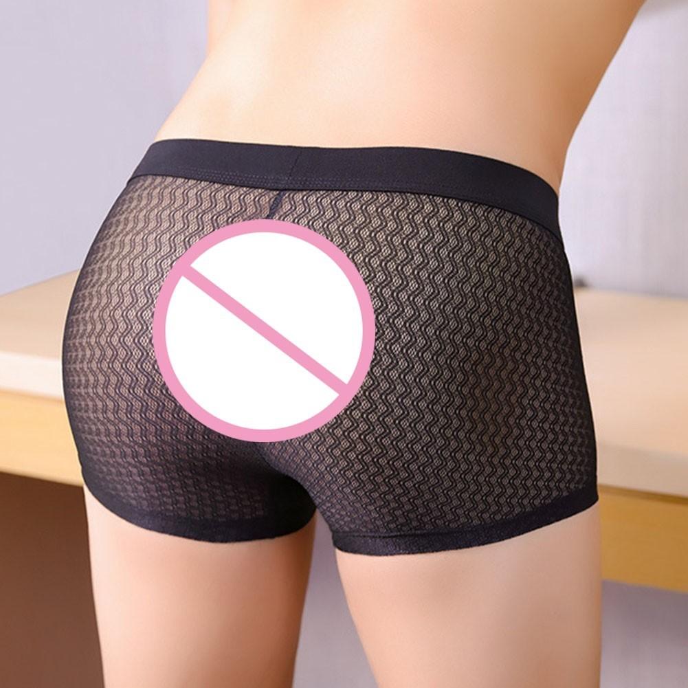 Middle Elasticity Men Underwear Middle Waist Nylon Panties
