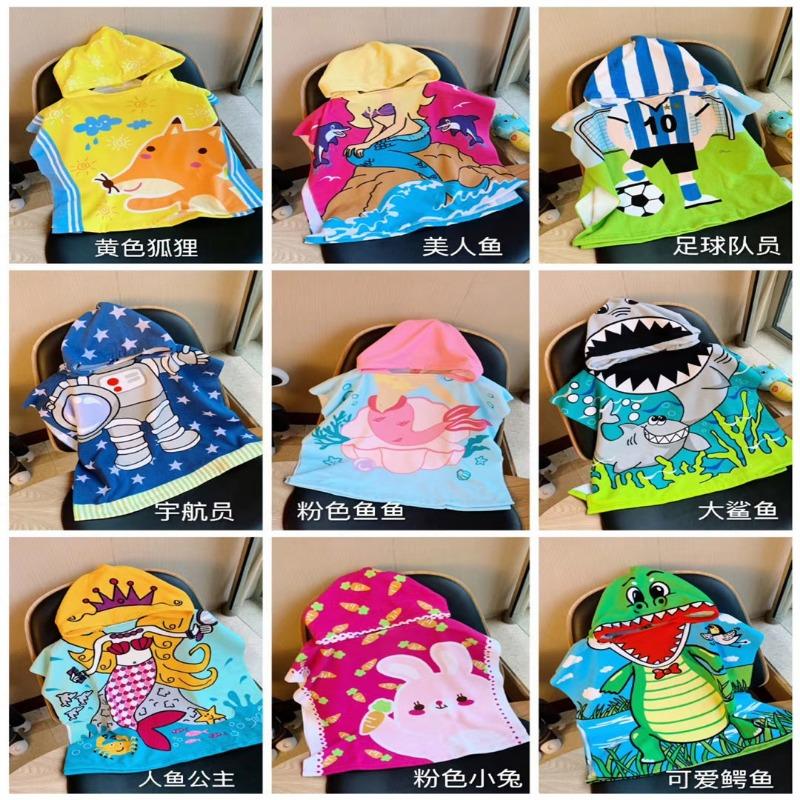 2024 Kinder Baby Niedlich Bademantel Mit Kapuze Kinder Bademäntel Mikrofaser Bademantel Cartoon für Jungen Mädchen Kleinkind Strand Schwimmtücher