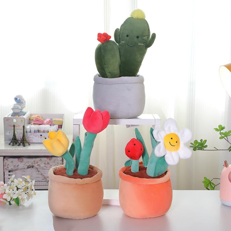 Sunflower Cactus Tulip Shrub Plush Toy Pp Cotton Fill Children Gift Festival