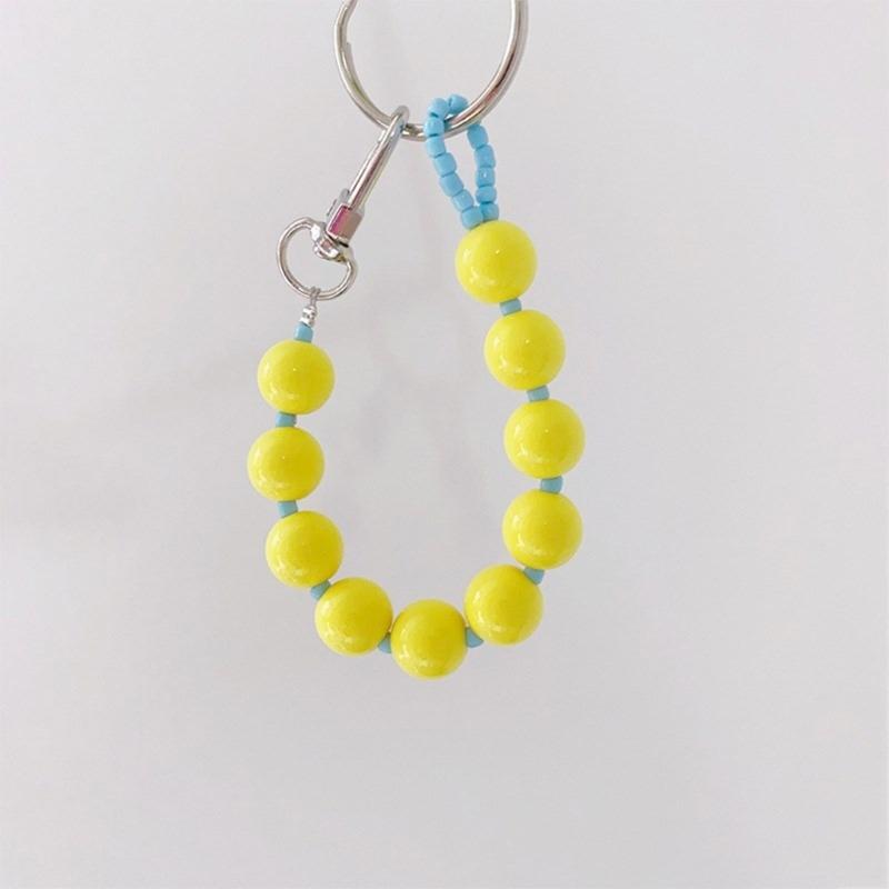 Colorful Beaded Keychain Unique Phone Charm Chain Eye Catching Keyring Decoration Bag Pendant for Various Occasion
