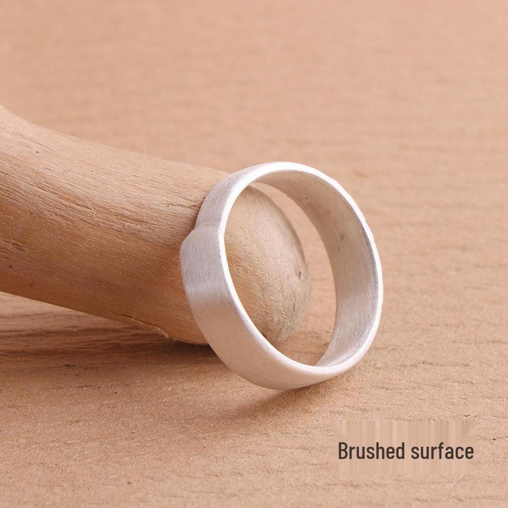 S999 Pure Silver Lotus Ring: Gold & Blue Enamel, Retro Chinese Style, Unisex Couple's Ring