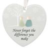Heart-Shaped Sea Glass Friendship Decor Ceramic Heart Ornament Friendship Keepsake Sea Glass Art Christmas Tree Hanging Ornament for Best Friends