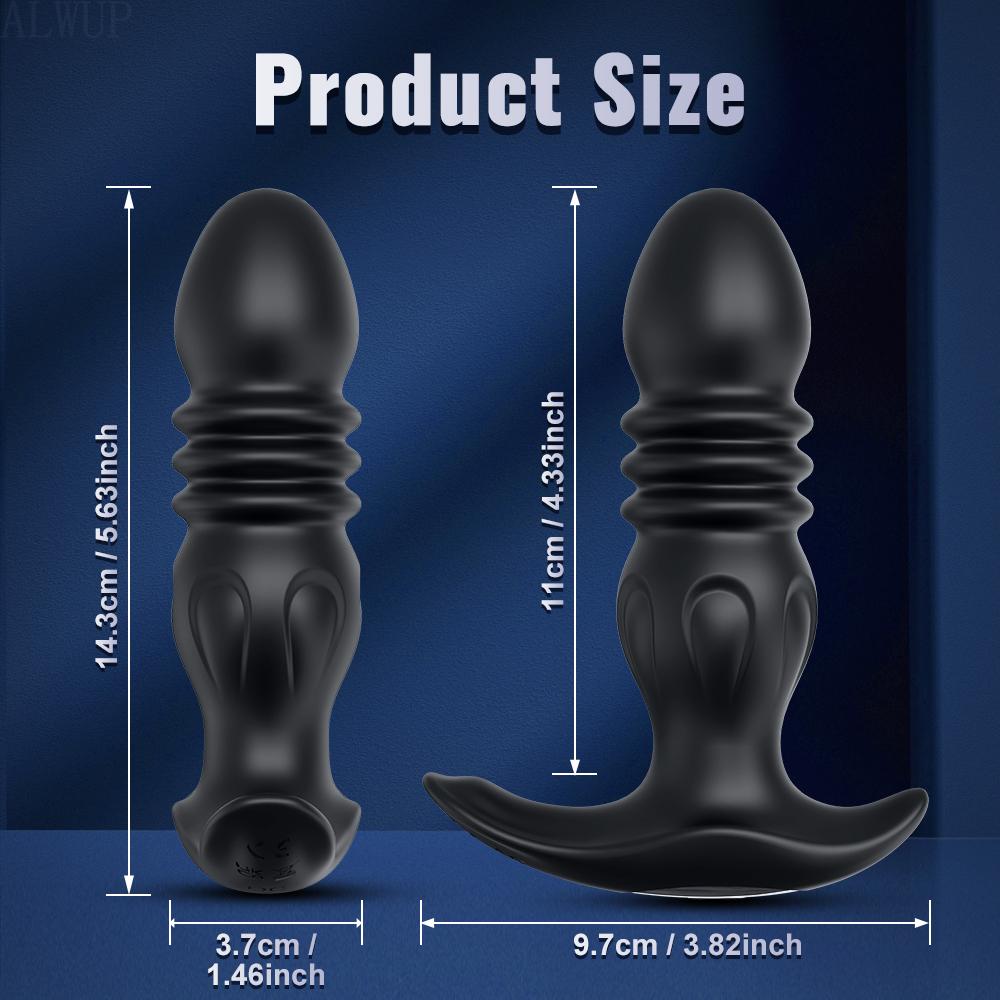 Male Prostate Massager Anal Butt Plug Vibrators Men Wireless Remote Control Thrusting Anal Dildo Vibrator Sex Toy for Woman