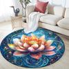 Lotus Round Area Rug,Carpet Rug for Living Room Bedroom Sofa Playroom Decor,Non-slip Floor Mat