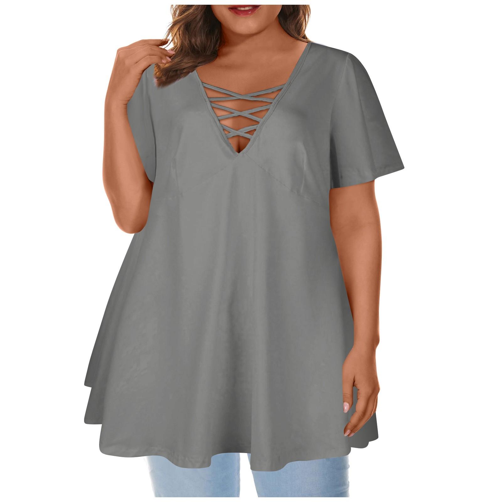 Женский большой топ с круглым вырезом — фото 8