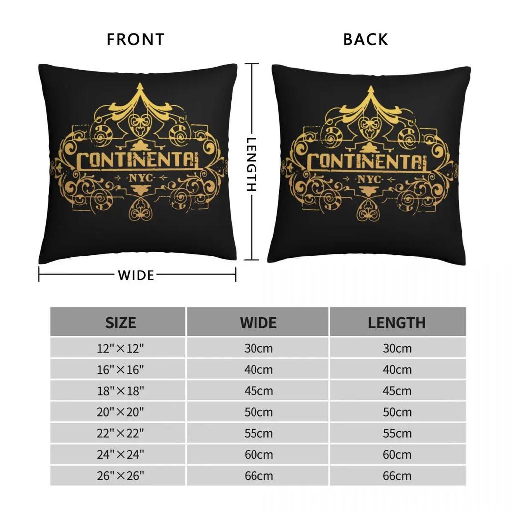 The Continental Hotel Pillowcase Soft Polyester Cushion Cover Decorations John Wick Throw Pillow Case Cover Chair 40X40cm